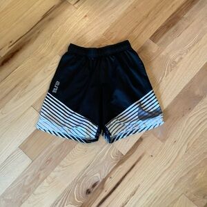 Nike Kids Black and White Striped Shorts